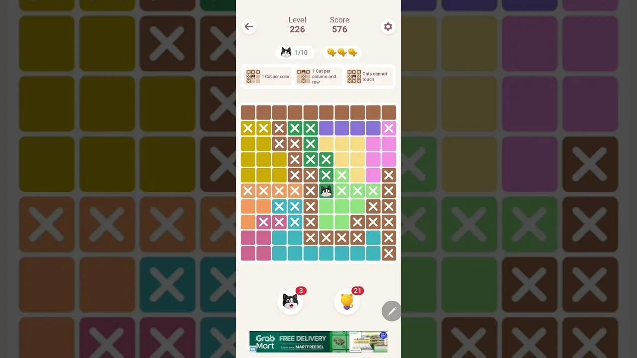 Meowdoku Level 226 board layout