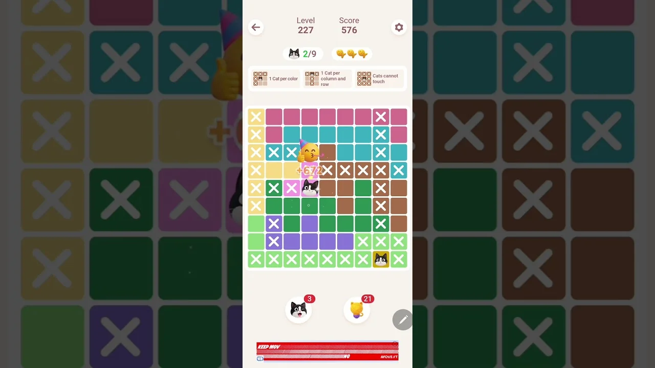 Meowdoku Level 227 board layout
