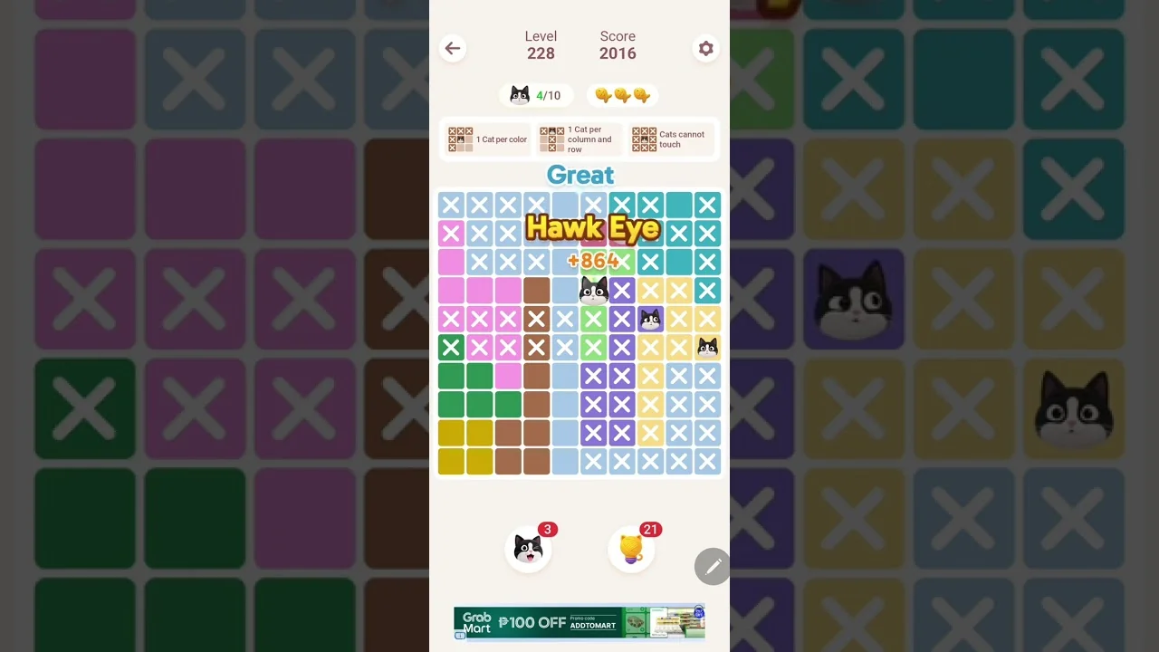 Meowdoku Level 228 board layout