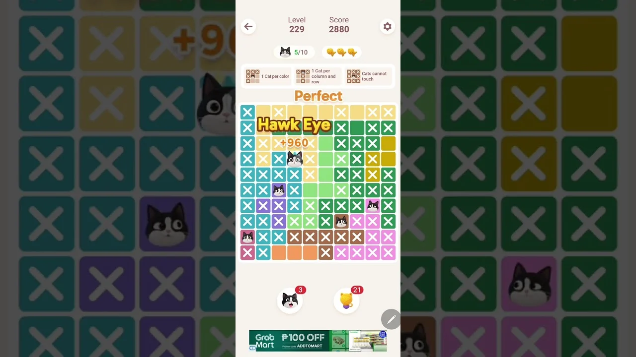 Meowdoku Level 229 board layout