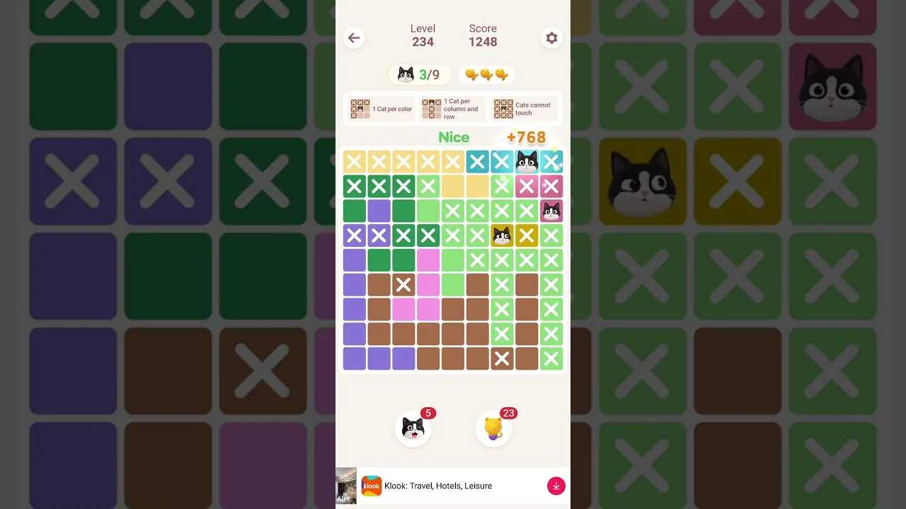 Meowdoku Level 234 board layout