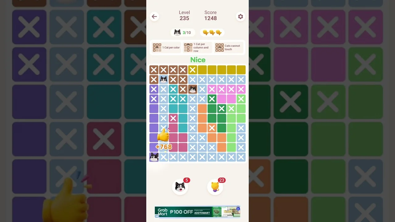 Meowdoku Level 235 board layout