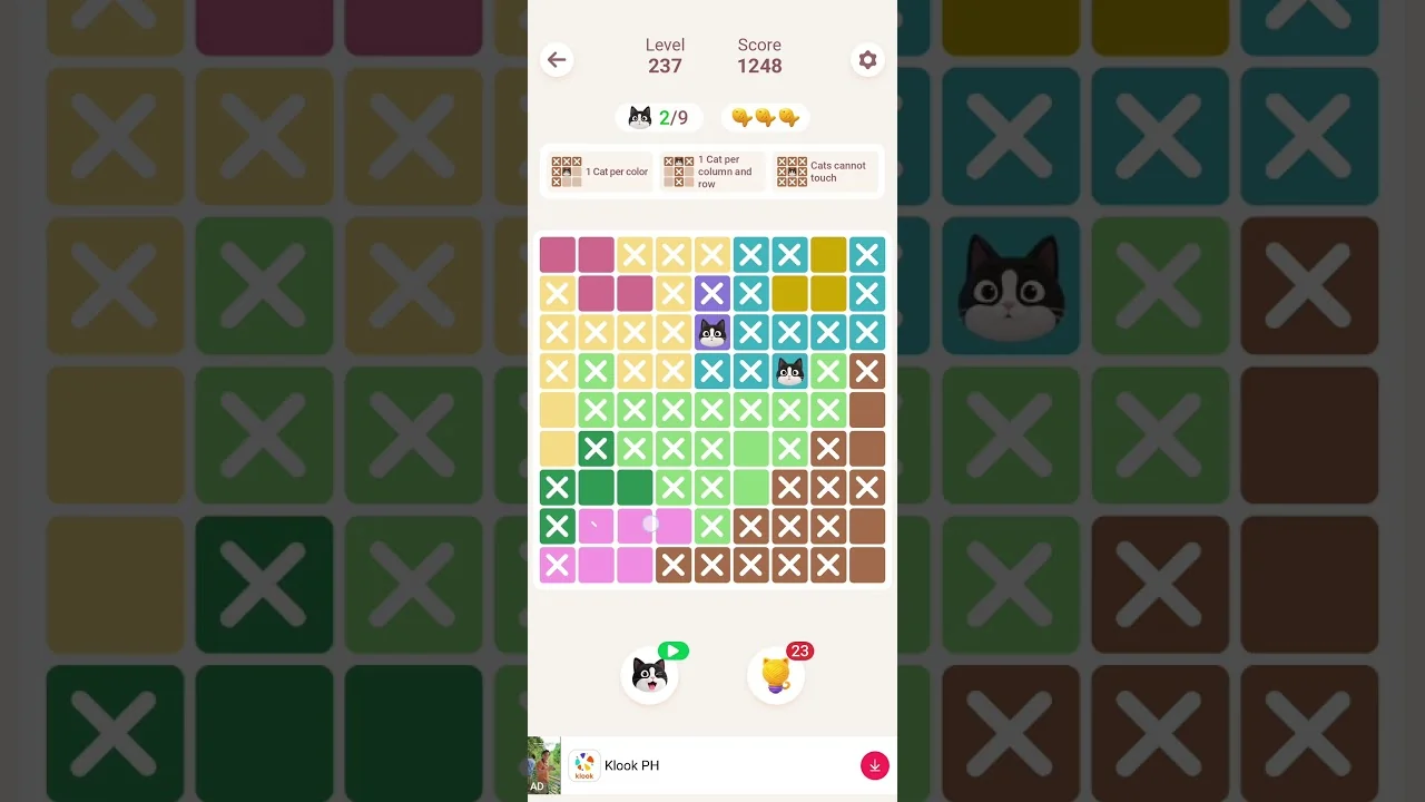 Meowdoku Level 237 board layout