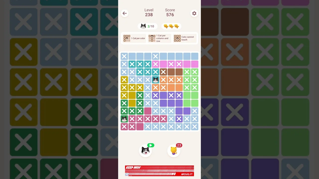 Meowdoku Level 238 board layout