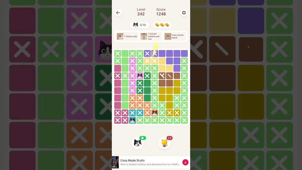 Meowdoku Level 242 board layout