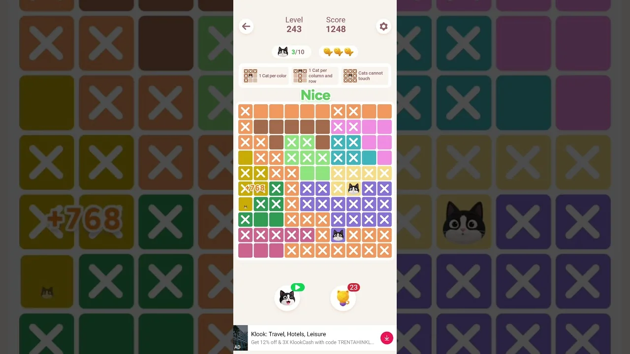 Meowdoku Level 243 board layout