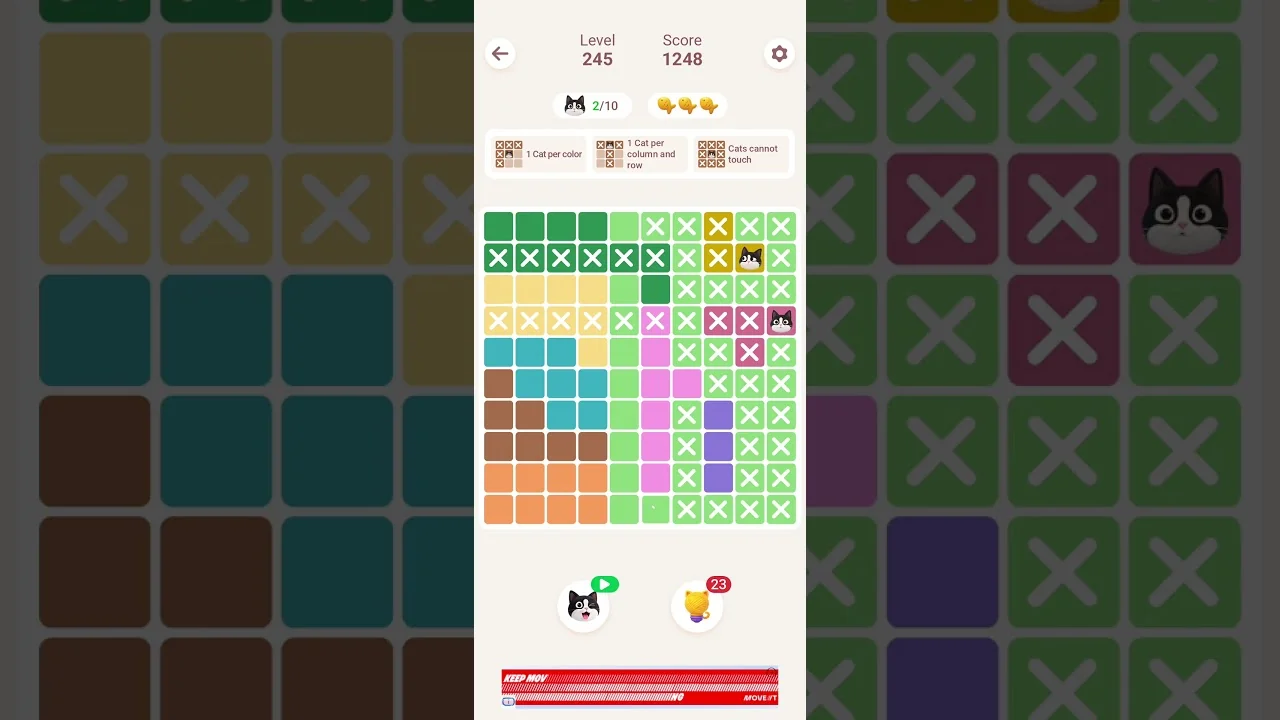 Meowdoku Level 245 board layout