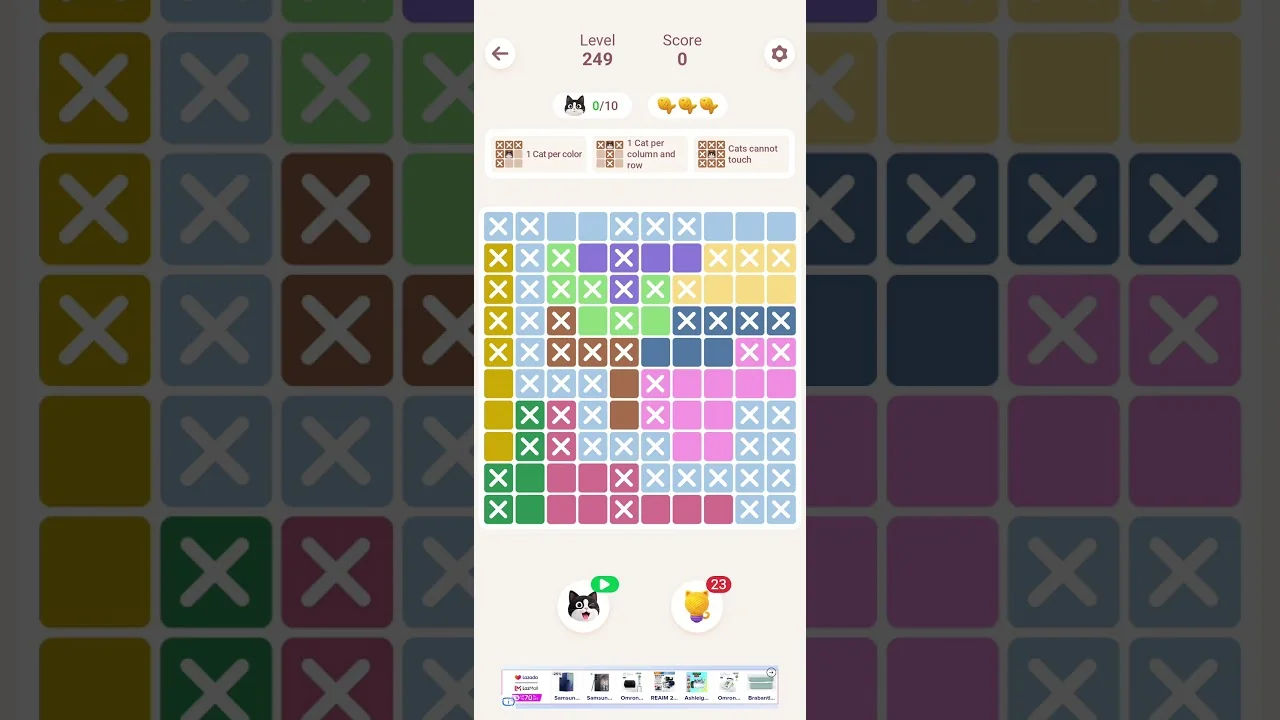 Meowdoku Level 249 board layout