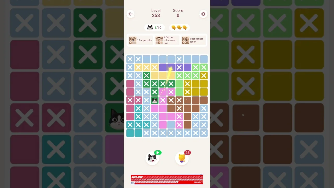 Meowdoku Level 253 board layout