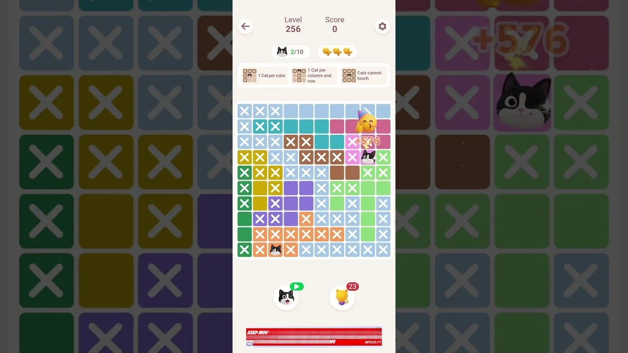 Meowdoku Level 256 board layout