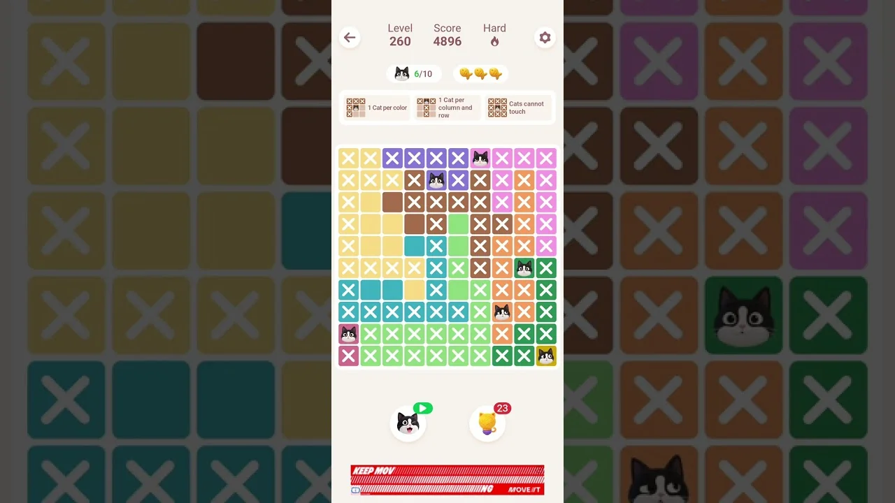Meowdoku Level 260 board layout