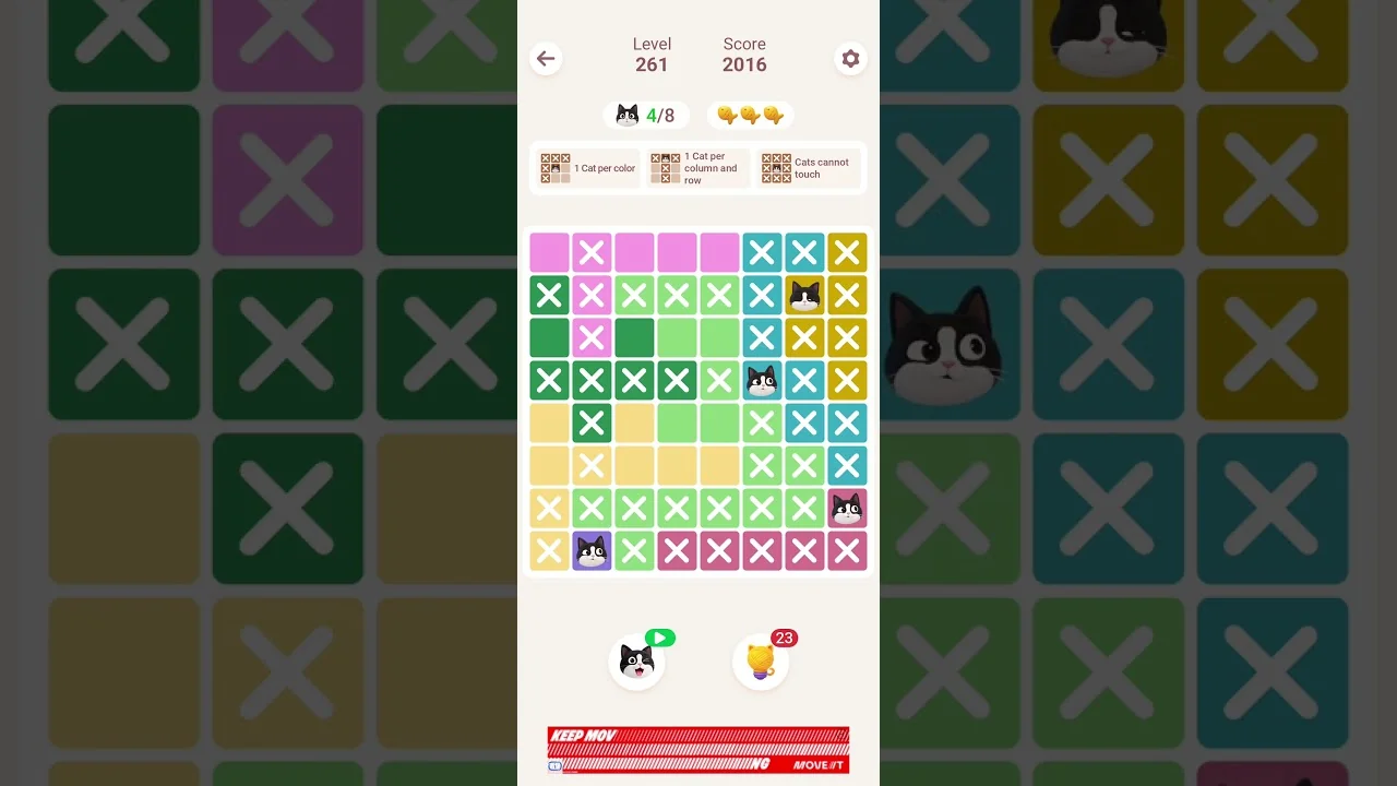 Meowdoku Level 261 board layout