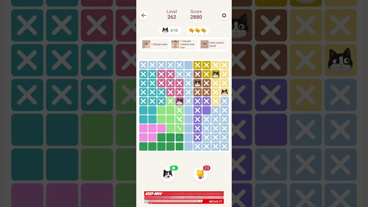 Meowdoku Level 262 board layout