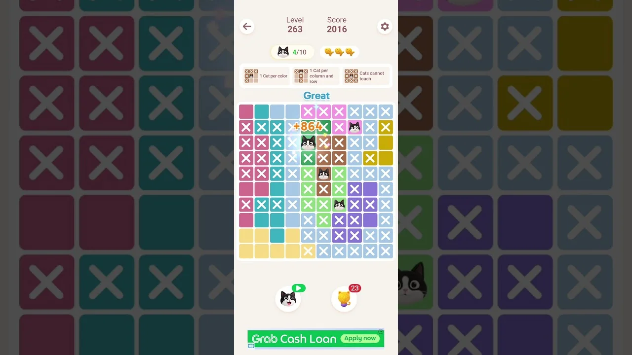 Meowdoku Level 263 board layout