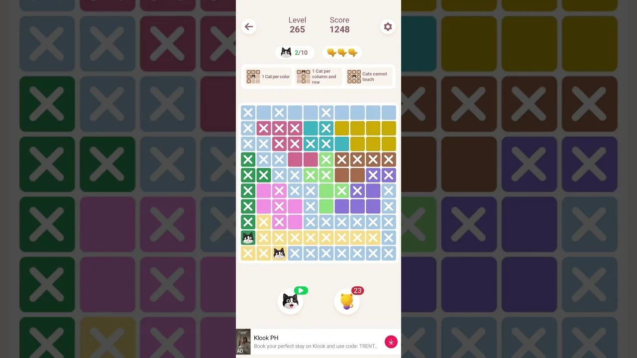 Meowdoku Level 265 board layout