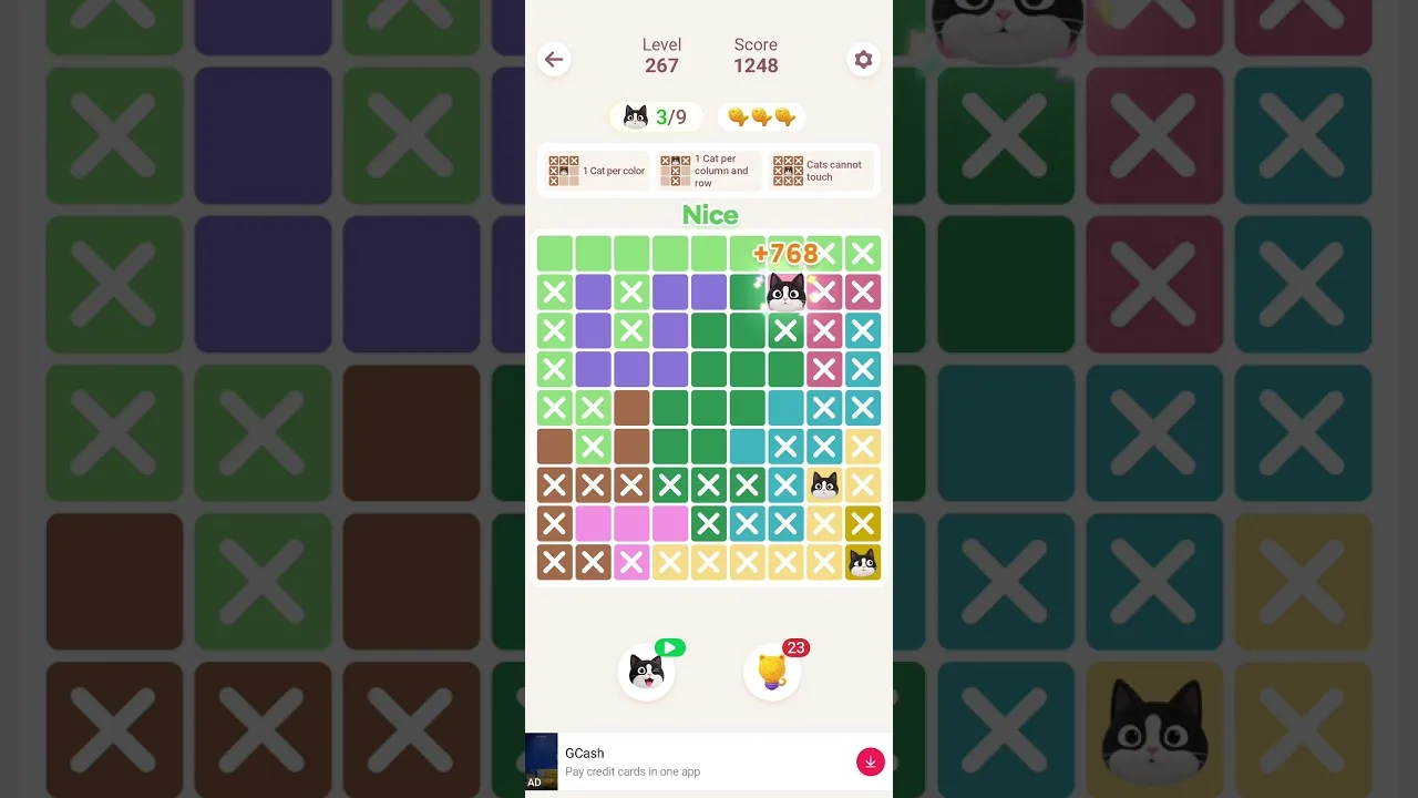 Meowdoku Level 267 board layout