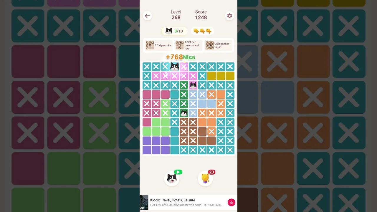 Meowdoku Level 268 board layout