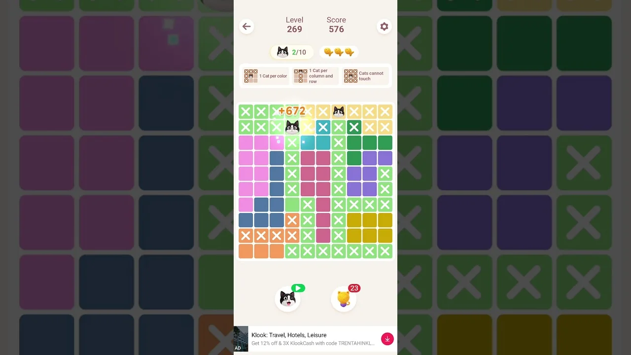 Meowdoku Level 269 board layout