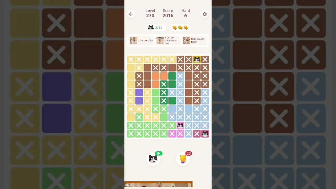 Meowdoku Level 270 board layout
