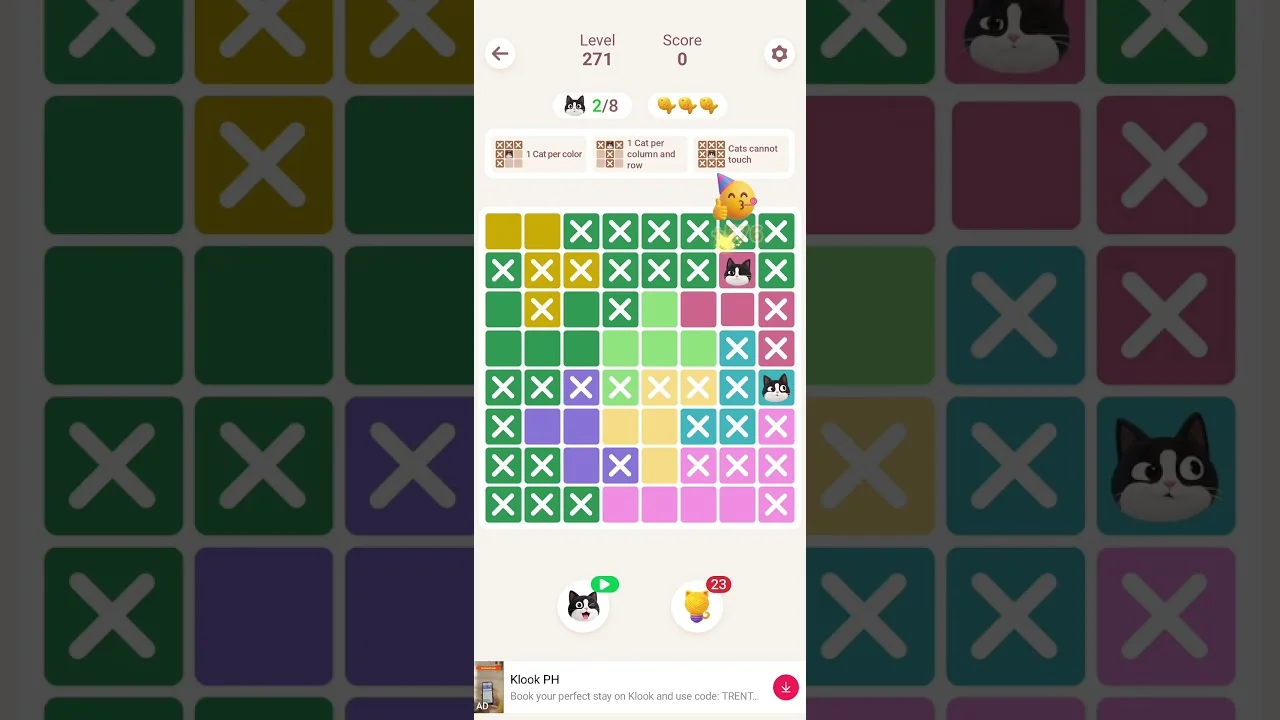 Meowdoku Level 271 board layout