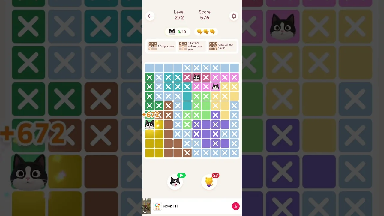 Meowdoku Level 272 board layout
