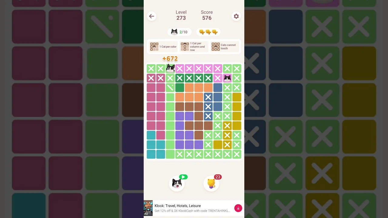 Meowdoku Level 273 board layout