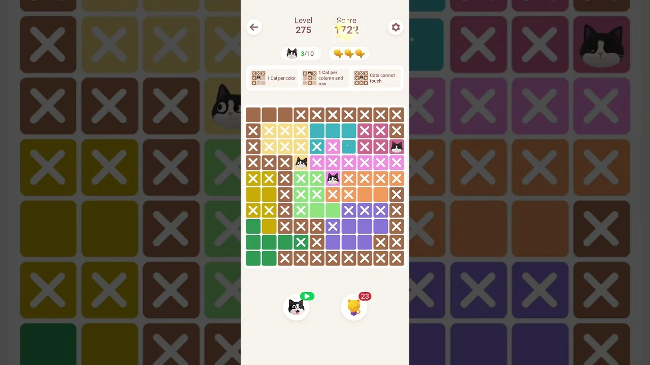 Meowdoku Level 275 board layout