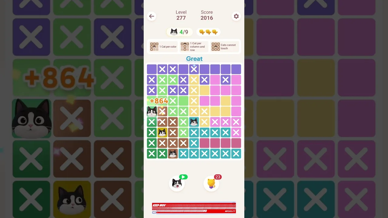 Meowdoku Level 277 board layout