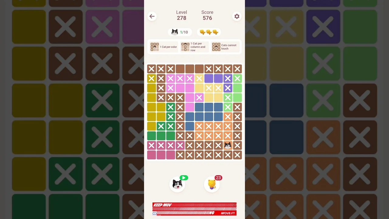 Meowdoku Level 278 board layout