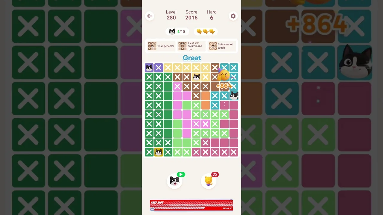 Meowdoku Level 280 board layout