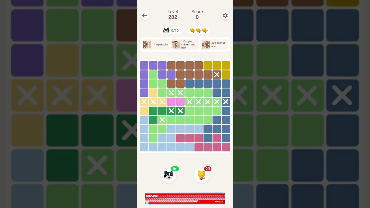 Meowdoku Level 282 board layout
