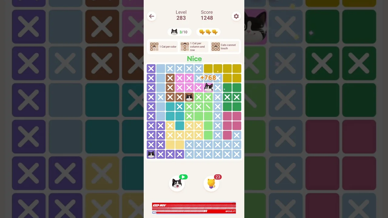 Meowdoku Level 283 board layout