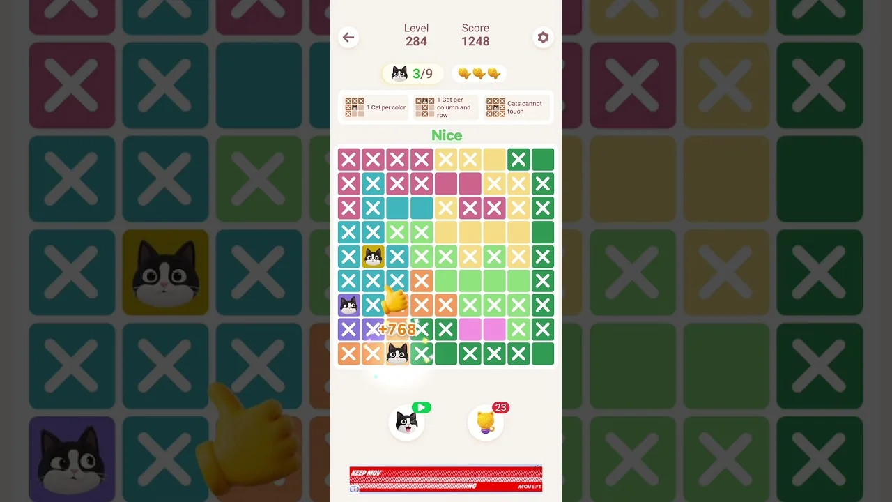 Meowdoku Level 284 board layout