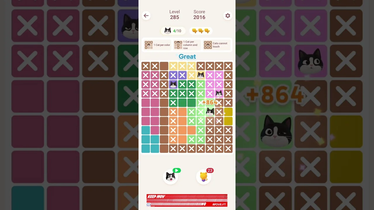 Meowdoku Level 285 board layout