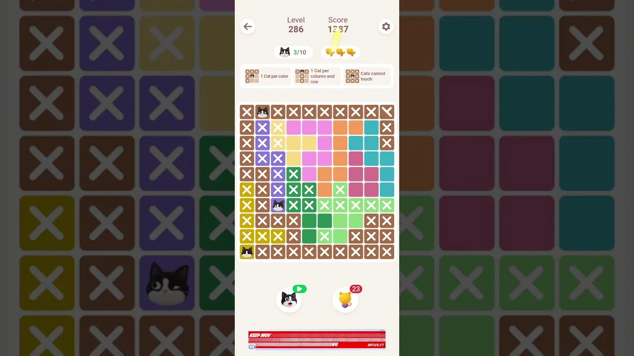 Meowdoku Level 286 board layout