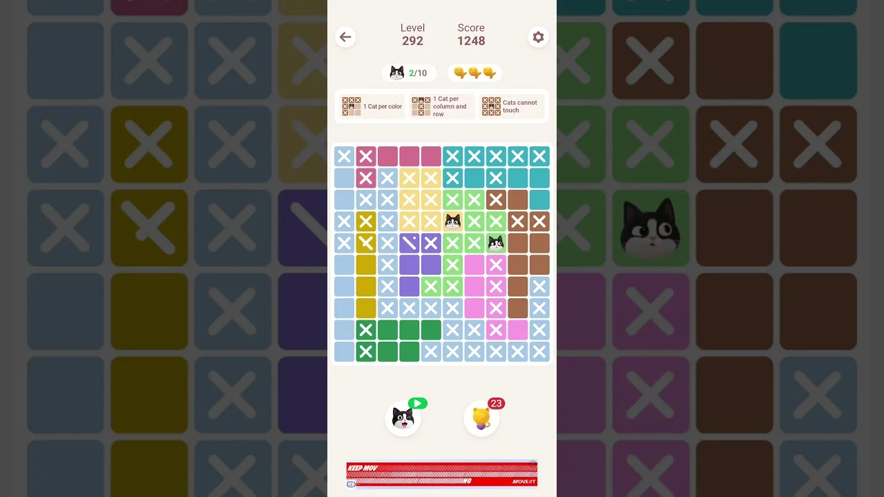 Meowdoku Level 292 board layout