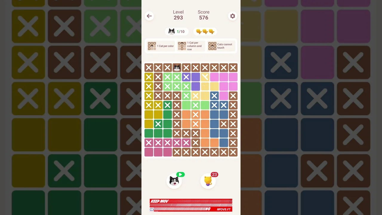 Meowdoku Level 293 board layout
