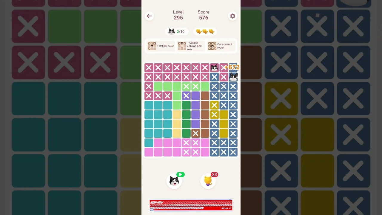 Meowdoku Level 295 board layout