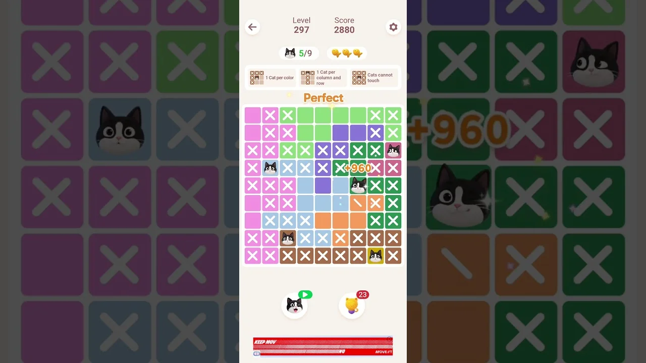 Meowdoku Level 297 board layout
