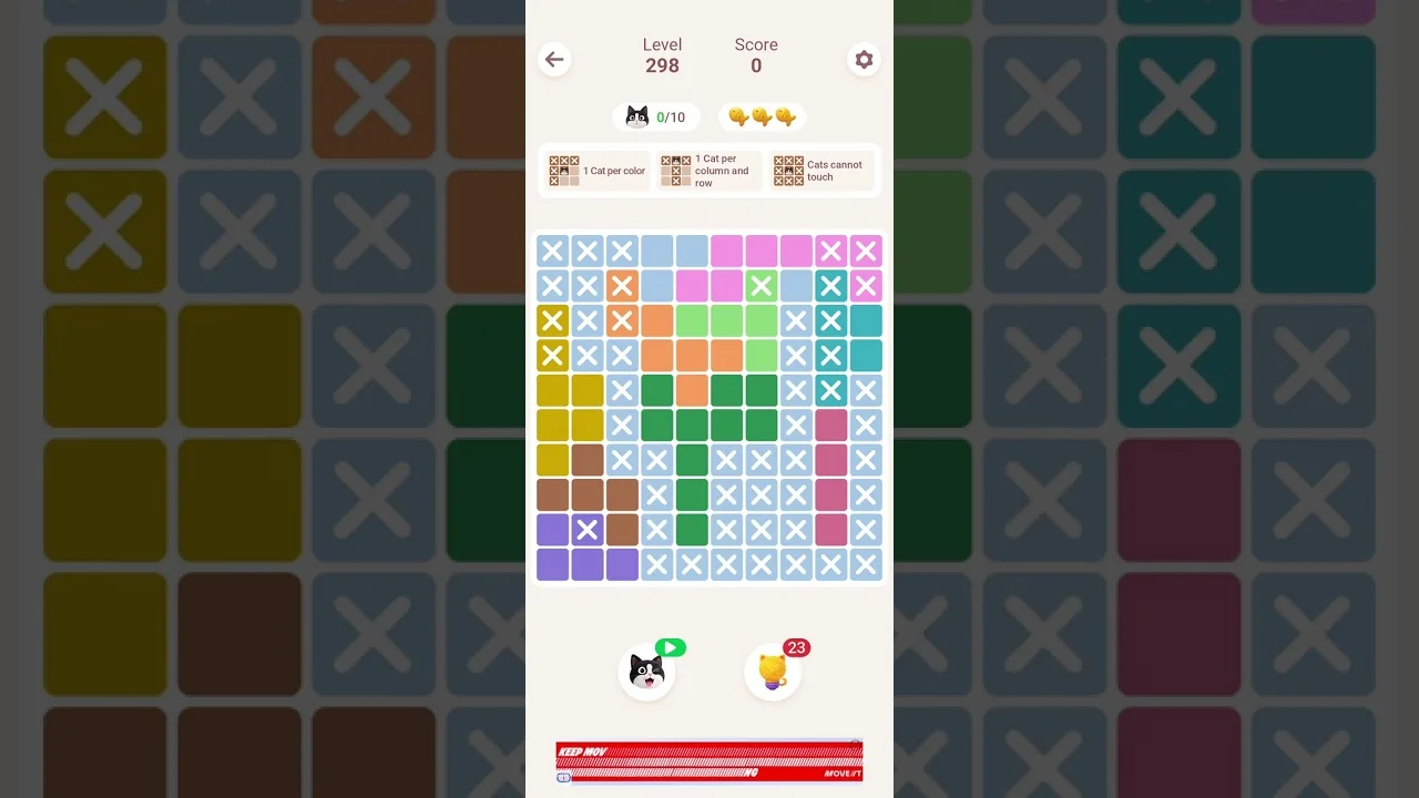 Meowdoku Level 298 board layout