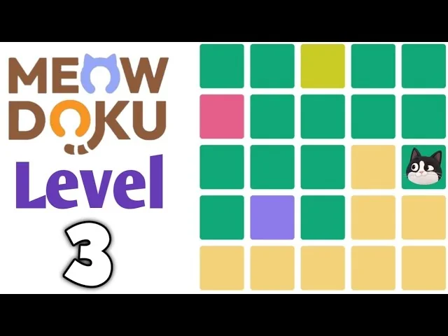 Meowdoku Level 3 board