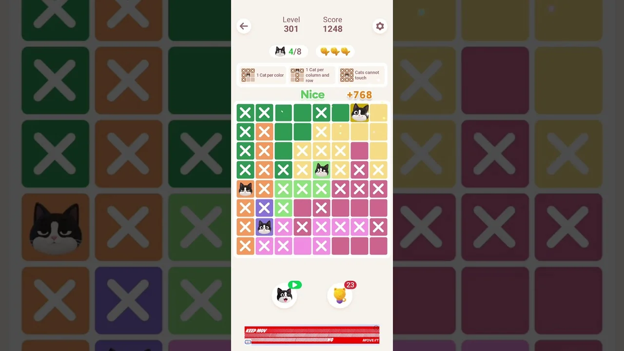 Meowdoku Level 301 board