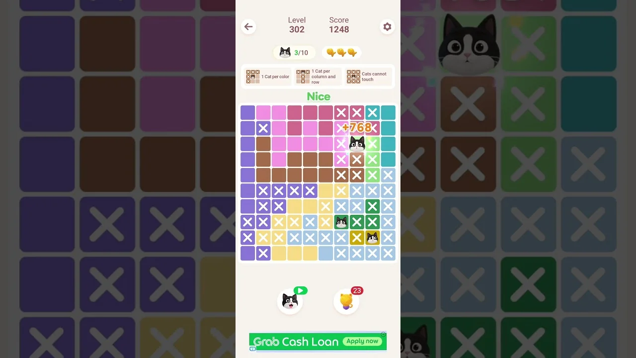 Meowdoku Level 302 board