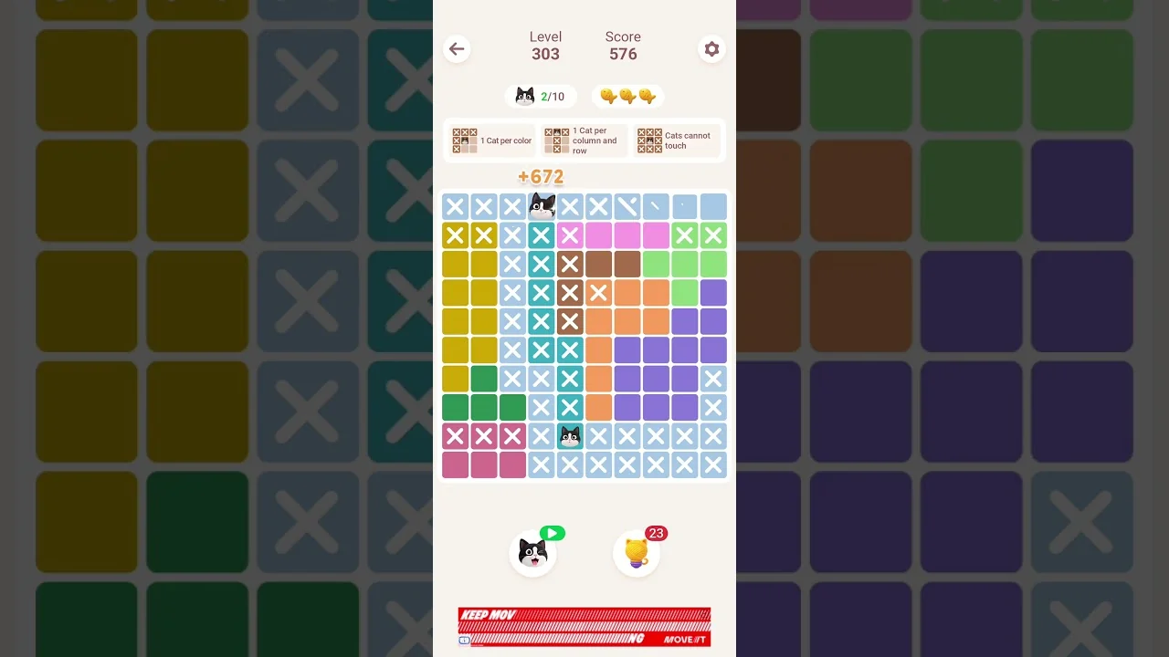 Meowdoku Level 303 board
