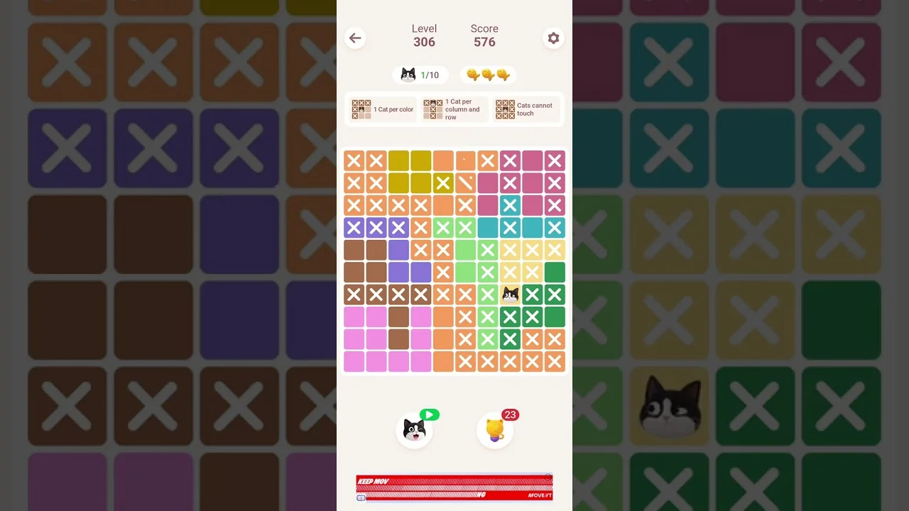 Meowdoku Level 306 board layout