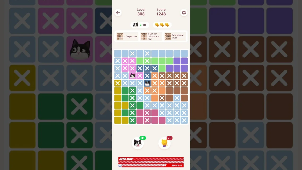 Meowdoku Level 308 board layout