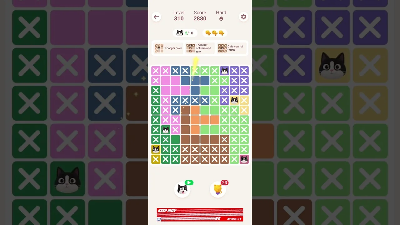 Meowdoku Level 310 board layout