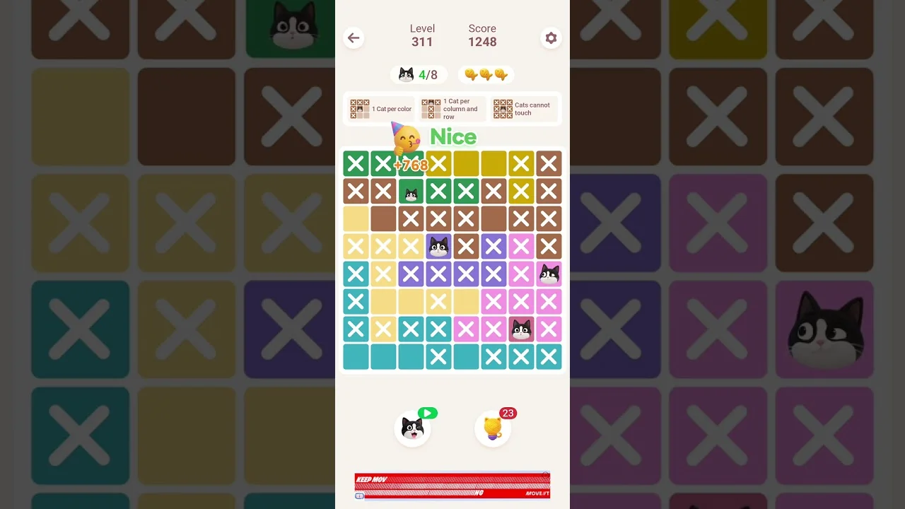 Meowdoku Level 311 board layout