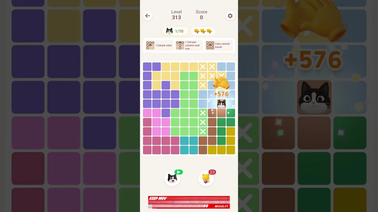 Meowdoku Level 313 board layout