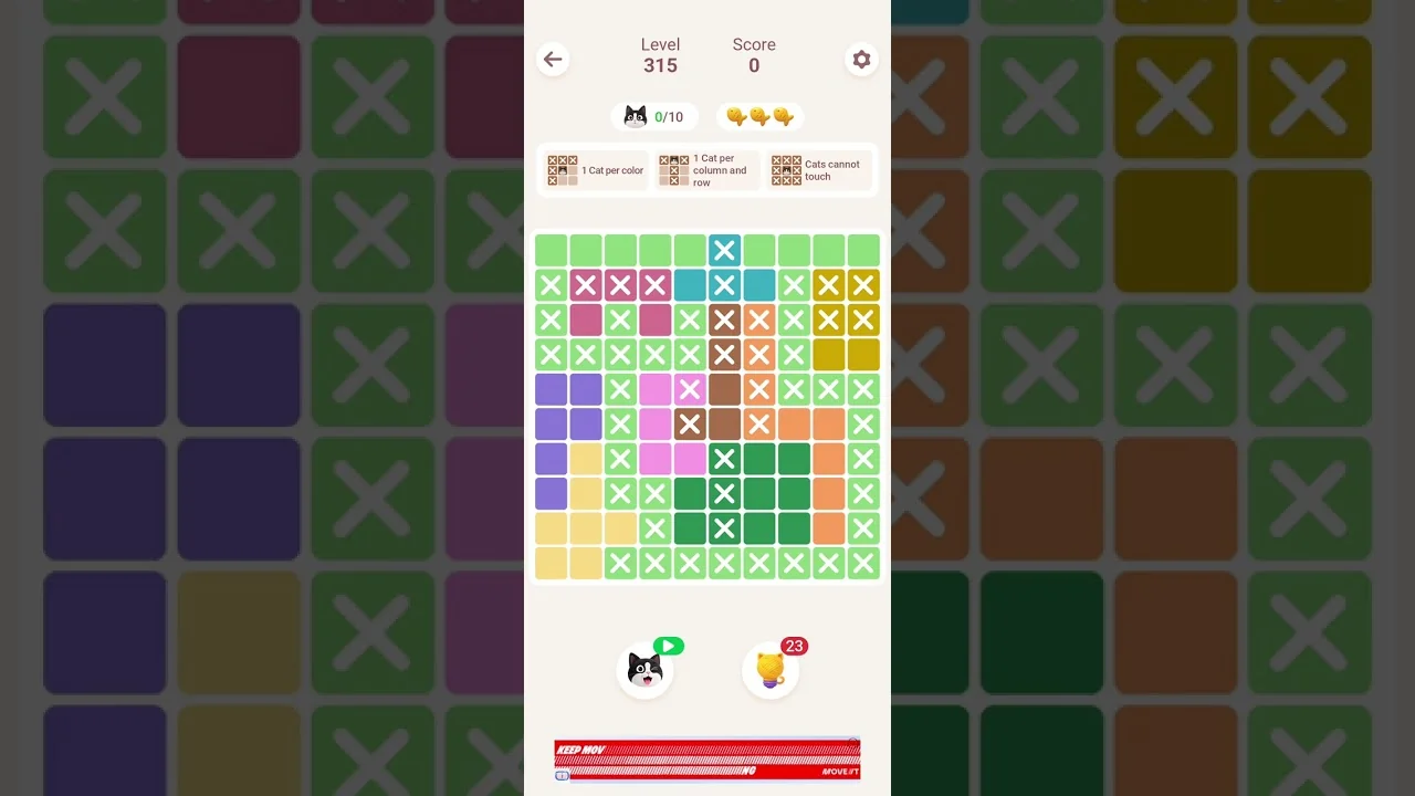 Meowdoku Level 315 board layout